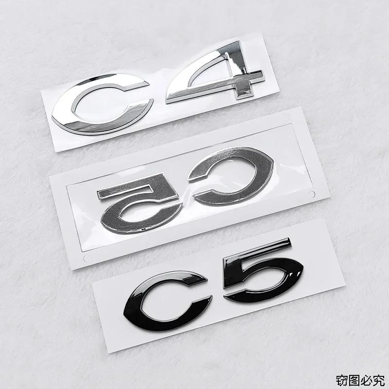 C2 C4 C5 Logo ABS 3D Car Rear Trunk Badge Sticker Styling for Citroen Brand Emblem Auto Body Decals Auto Modified Accessories