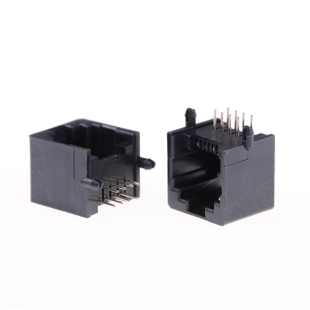 10pcs/lot RJ45 8P8C Computer Internet Network PCB Jack Socket Black,Gray