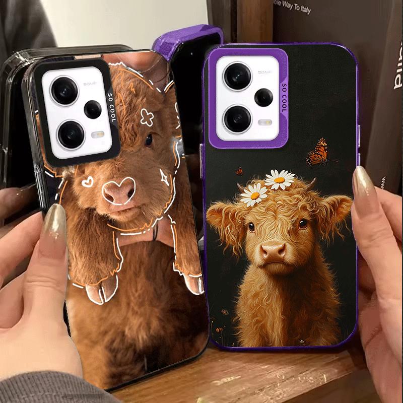 Cute Highland Cow Soft Phone Case for Xiaomi Redmi Note 13 14 15 Pro Plus 12S 12 11S 11 11T 10S 10 Shockproof Cover Back Shell