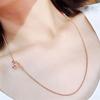 Exquisite 585 Russian Purple Gold Beaded Glossy Heart-Shaped Colored Gold Simple Temperament Fashion-Plated Rose Gold Necklace