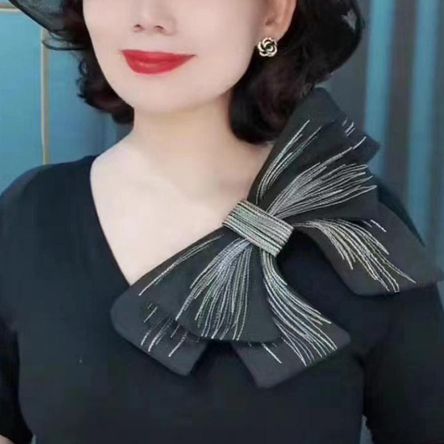 1Pc Big White Black Bow Patch Handmade Repair For Clothes Accessories 29*24cm