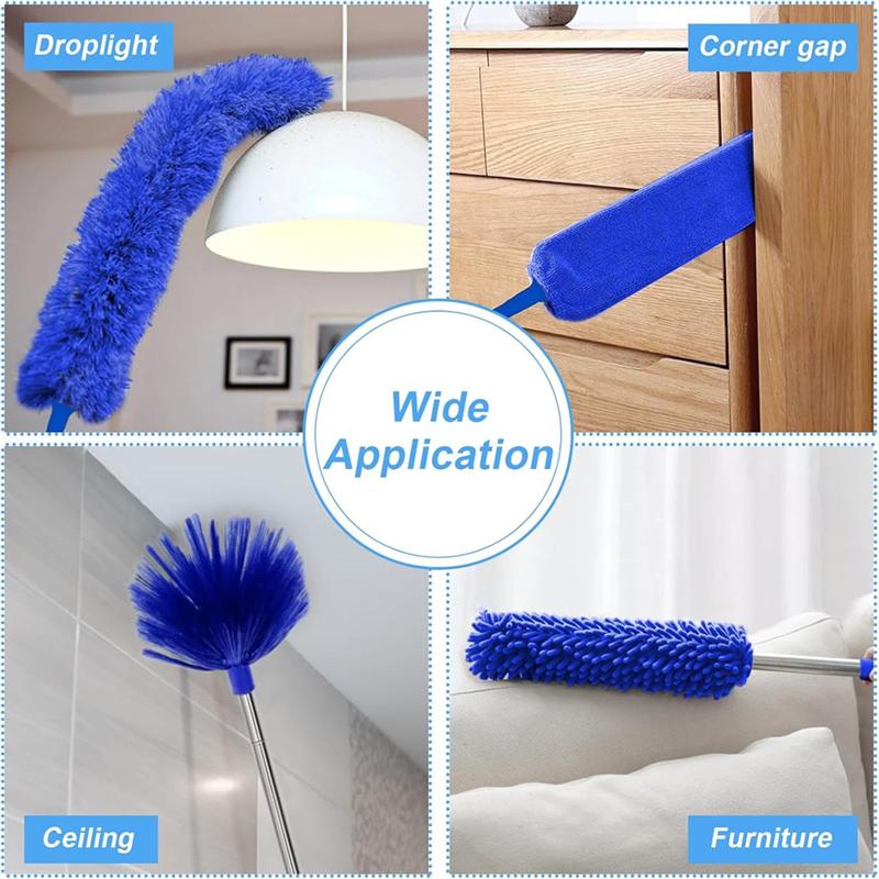 ABZC-5-In-1 Kit Dusters For Cleaning, Duster With Extension Pole,Extendable Duster With 100 Inches, For Cleaning Ceiling Fans