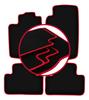 Velour Floor Mats with Red Edge For: Opel Vectra B Hatchback, Sedan, Station Wagon, Liftback (1996-2001)