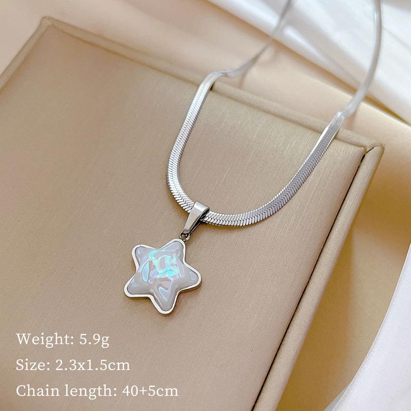 

Mermaid Ji Pentagram Furnace Real Gold Necklace Female Collarbone Chain With Jewelry