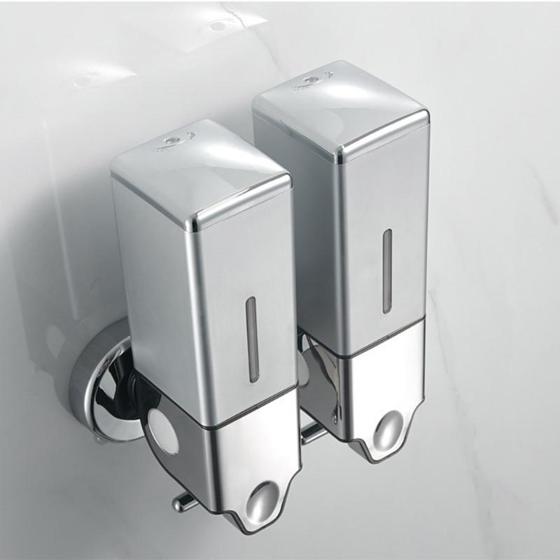 Single/Double Soap Dispenser Wall-mount Shower Bath Shampoo Dispenser Liquid Soap Container Bathroom Washroom Kitchen