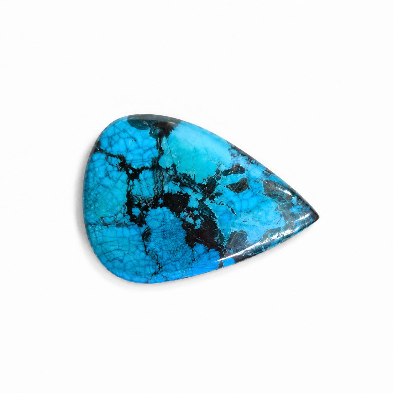 Blue Turquoise Pear Cabochon Gemstone | Statement Stone for Jewelry Making 38x51mm