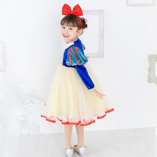 [monoii] Snow White Dress, Kids' Princess Dress, Halloween, Christmas, Birthday Gift, Girls' Snow White Costume, Cosplay, Kids Princess Costume, e0255