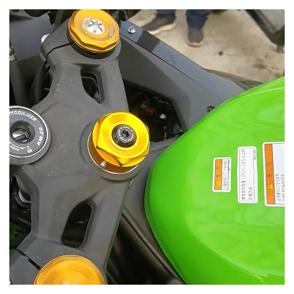 ZX4RR ZX4R 2023 2024 ZX-4R ZX-4RR Motorcycle Accessories Ignition Switch Key Protective Grip Center Cap Plug Cover (Gold-Combo)