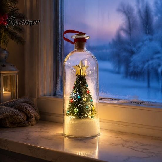 Festive Room Accent Light Recordable Christmas Message in A Bottle, Voice Recording Holiday Keepsake with Personalized Memory Playback Cork,