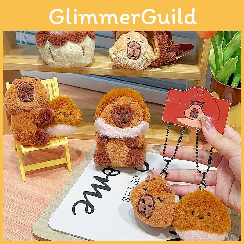 Capybara Pair Doll Pulling Doll Plush Keychain Pendant For Kids And Decor Winter