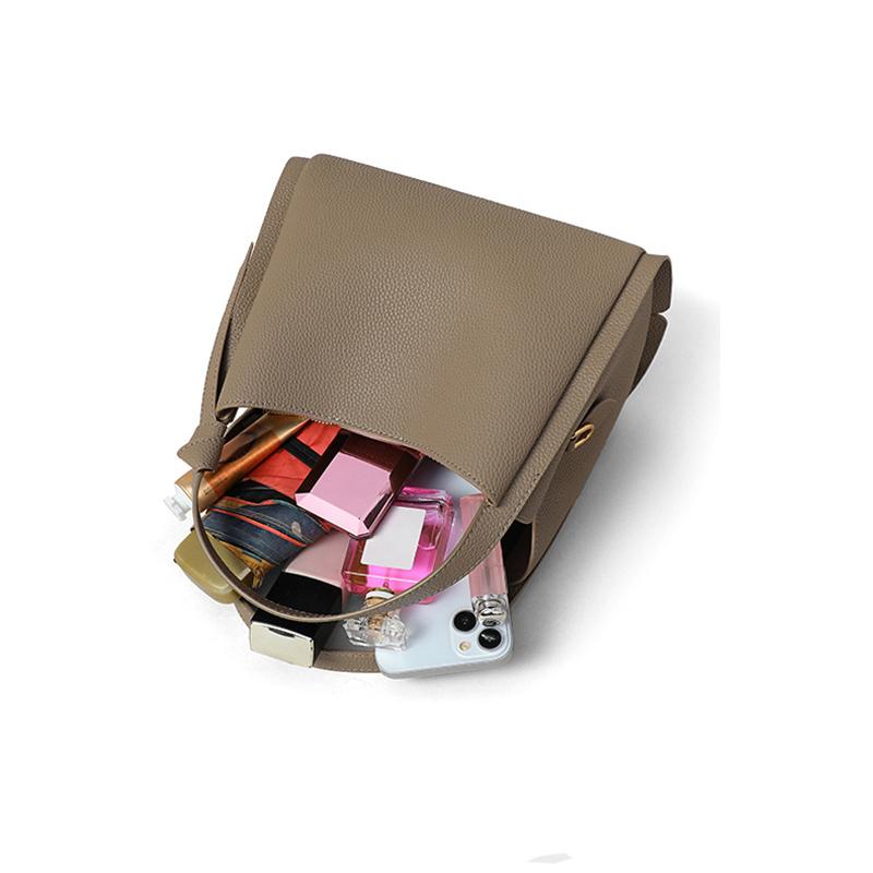 Women PU Leather Bucket Shoulder Bag Female Fashion Handbag Totes Casual Crossbody Bag Commuter Bag Daybag Purse