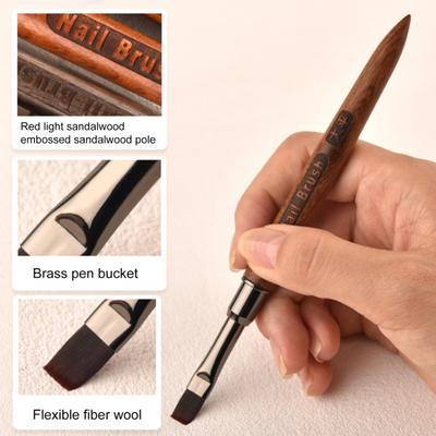 Herramienta de Manicura Antideslizante Universal Cerdas Suaves de Nailon Cabeza Cuadrada Pincel para Nail Art Pincel para Nail Art