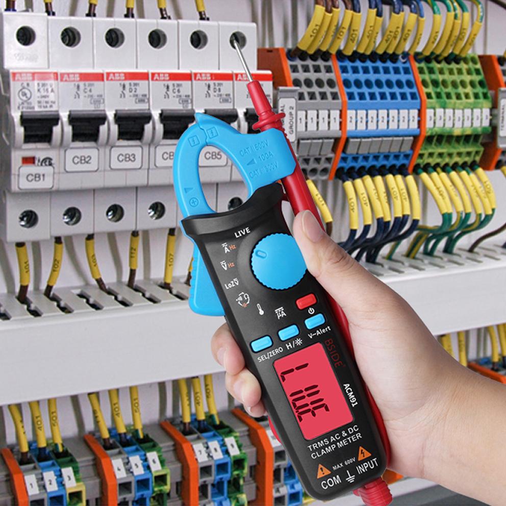 Digitale Strommesszange, professioneller AC/DC-Auto-Auto-Reparatur-Trms-Multimeter, Live-Check, Ncv, Hz, Kondensator-Wahltester