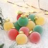 12pcs 6cm Flocked Christmas Balls Ornament Festival PET Christmas Ball Pendant Round Reusable Xmas Tree Hanging Decoration