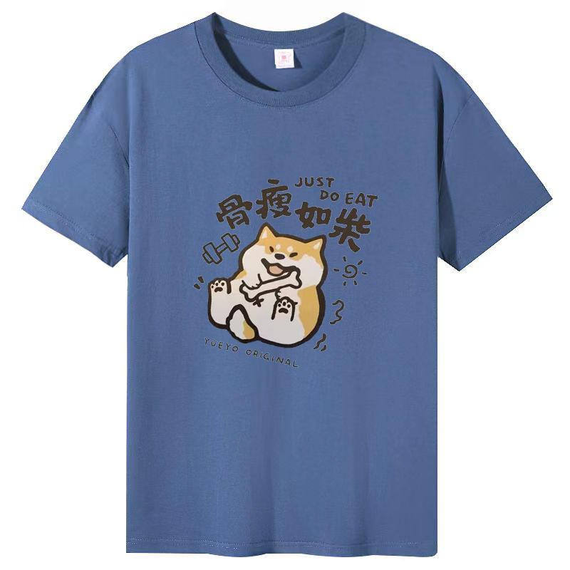 Cotton Round Neck Short Sleeve T-shirt Women's Spring and Fall Printing Loose T-shirt