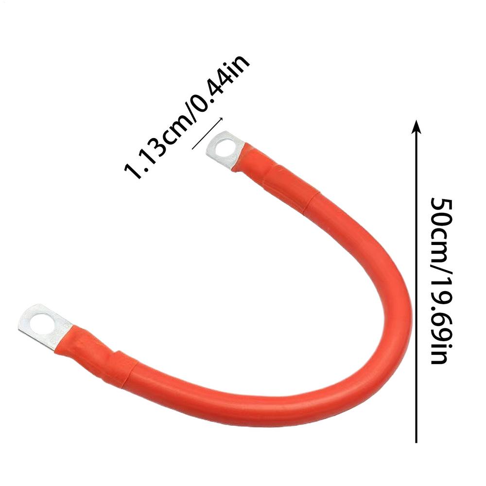 Battery Inverter Connection Cable Set with Terminals 6AWG 50cm PVC Wire Stranded Red Copper Core Tin-plated Lug Cable Sets