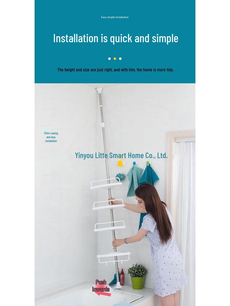 Punch-Free Corner Bathroom Storage Tower: Multi-Functional Floor-to-Ceiling Organizer