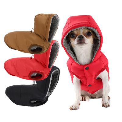 Warm Fleece Dog Coat Hoodie for Small Medium Dogs Winter Puppy Clothes Jacket with D-Ring Thick Cozy Pug Dachshund Parka Costume