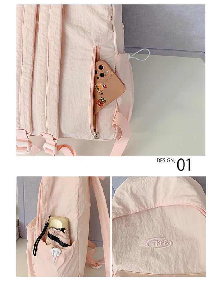 Minimalistischer leichter Rucksack für Damen - Vielseitige Unifarbe für Reisen und Schule (2025)