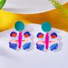 Kleurrijke Patroon Acryl Vlinder Druppel Oorbellen voor Vrouwen Eenvoudige Fruit Geometrie Hars Dangle Oorbellen Dagelijkse Sieraden Accessoires