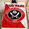 1PC Custom Name Sheffield United FC Patterned Flannel Blanket Suitable For All Seasons for Home Decor Warmth and Comfort Gifts Holiday Present