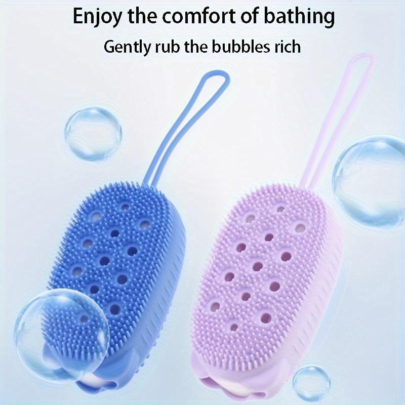 1pc Bear-shaped Silicone Bath Brush, Silicone Body Exfoliator, Shower Scrubbing Sponge, Double-sided Massage Brush