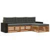 Outdoor Sofa Set 4 Pcs Natural and Anthracite Polyester