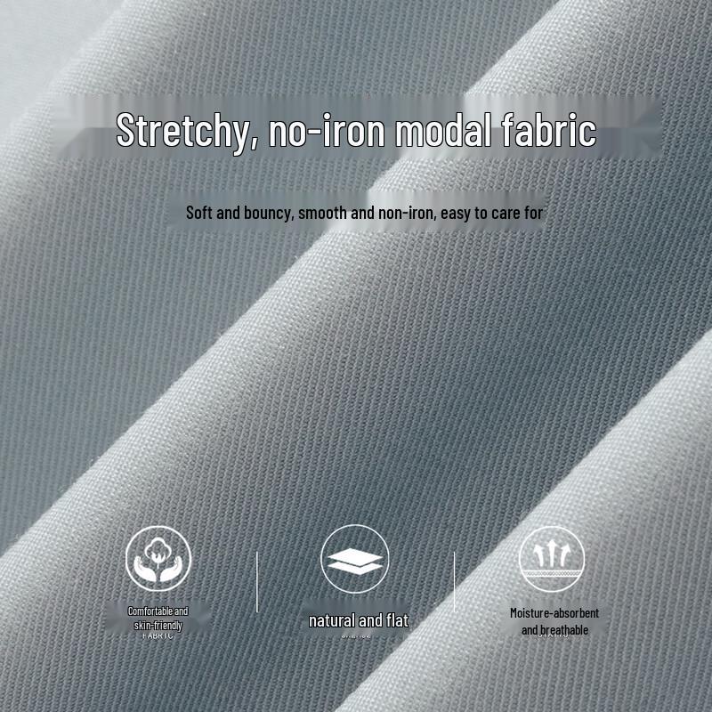 FIRS Men's Comfort Stretch Modal Non-Iron Short-Sleeve Shirt