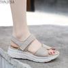 Light Casual Sports Comfortable Thick-soled Velcro Large Size Women's Sandals