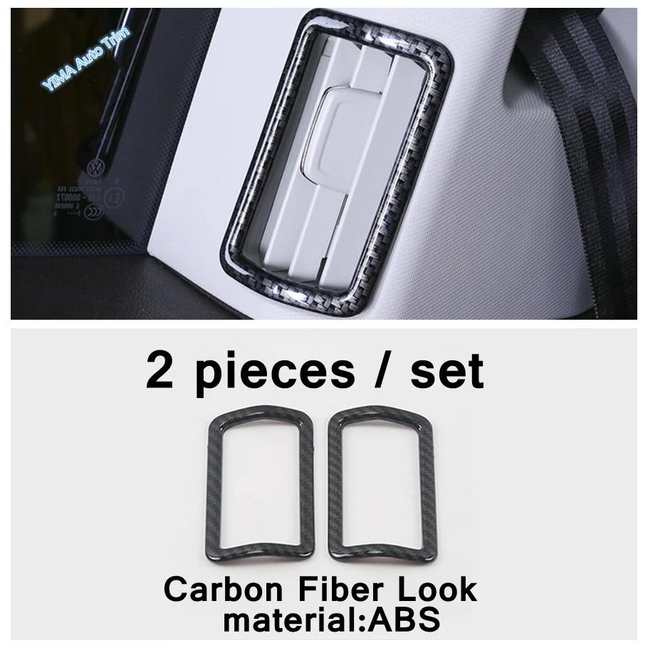 Carbon Fiber Look Car Dashboard Air AC Outlet Vent Decor Cover Trim ABS Accessories For VW Volkswagen Atlas / Teramont