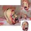 Horror Latex Foam Zombie Dry Corpse Hanging Head For Halloween Escape Room Decor And Costume