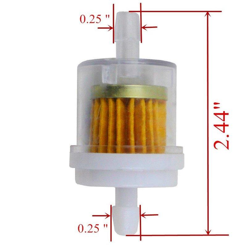 Fuel Filter 40 Mircon 691035 Replaces 493629 for Briggs & Stratton Engines 1/4" Inner Diameter Fuel Line Nipples ATV Motorcycle