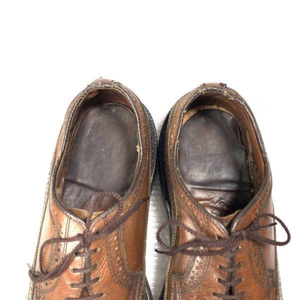 70s-80s USA Made Vintage/Long Wingtip Triple Sole Shoes/9E/26.5-27.0cm/Brown/(USED)