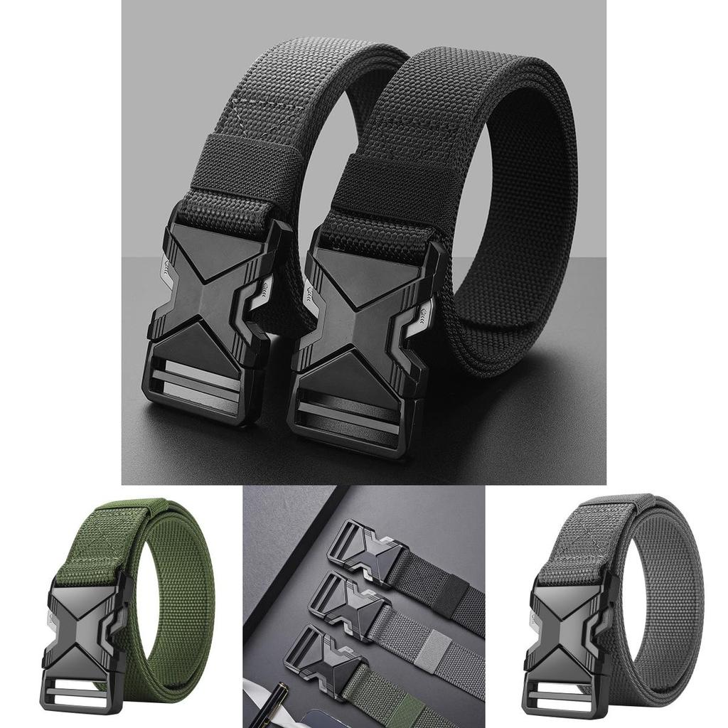 Fashionable Alloy Buckle Men's Nylon Woven Waist Belt For Men And Women