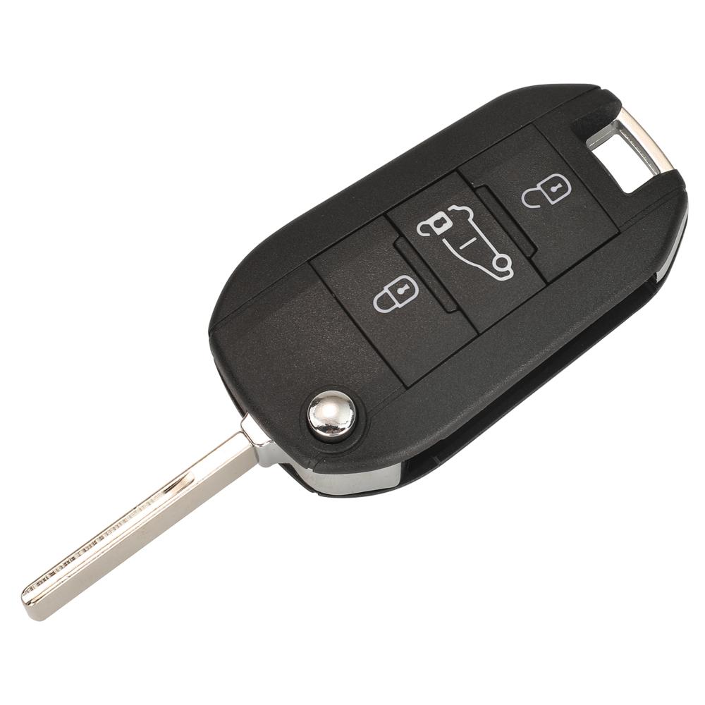 Jingyuqin Flip Remote Car Key 433MHz 4A HITAG AES Chip For Peugeot Expert 308 3008 2016+ Citroen C4 Cactus 2014- HU83 3 Buttons