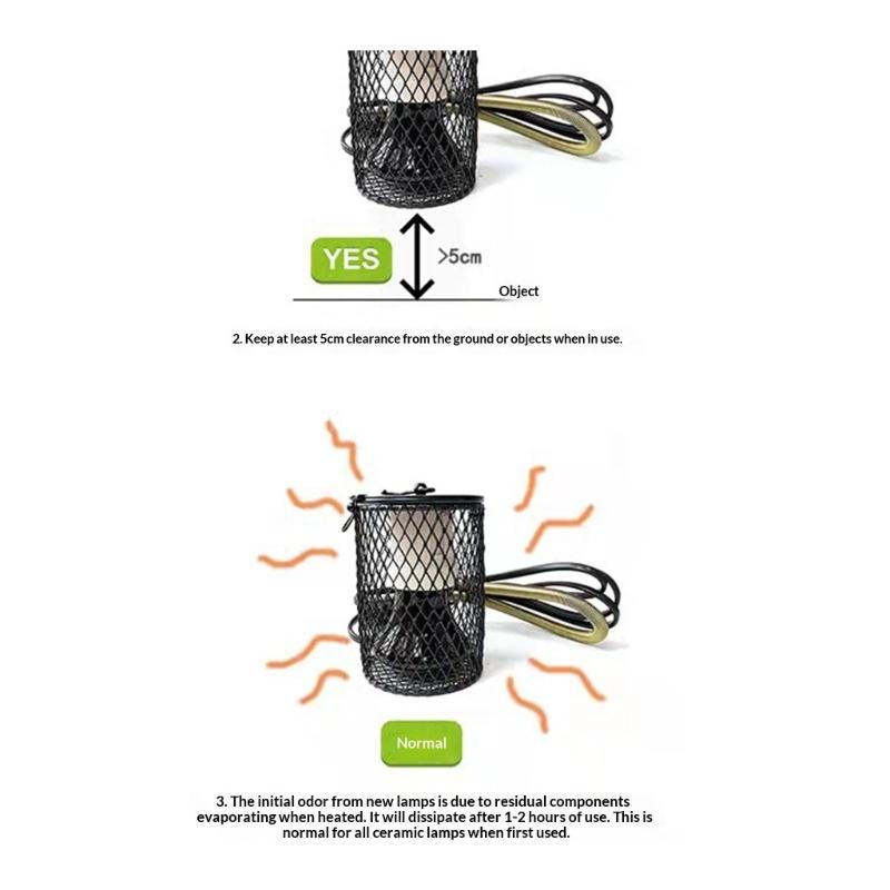 Heat Lamp Cover for Reptiles Ensuring Even Heat Dispersion and Enhancing Protections in Enclosures Bird Cage Accessory