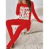 Euro-amerikanische Mode 3D Neujahrsdruck Damen Vier-Jahreszeiten Langarm-T-Shirt + Lange Hose Zweiteiliges Set. Das perfekte Geschenk für Neujahr