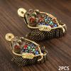 1/2Pcs Copper Money Frog Ornament Brass Money Frog Statue Feng Shui Three Legged Wealth Toad Golden Chinese Luck Figurine