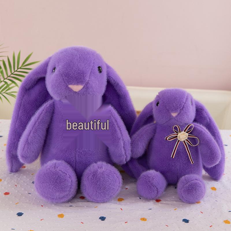 Adorable Long-Eared Rabbit Plush Toy with Bow - Children's Gift & Home Decoration
