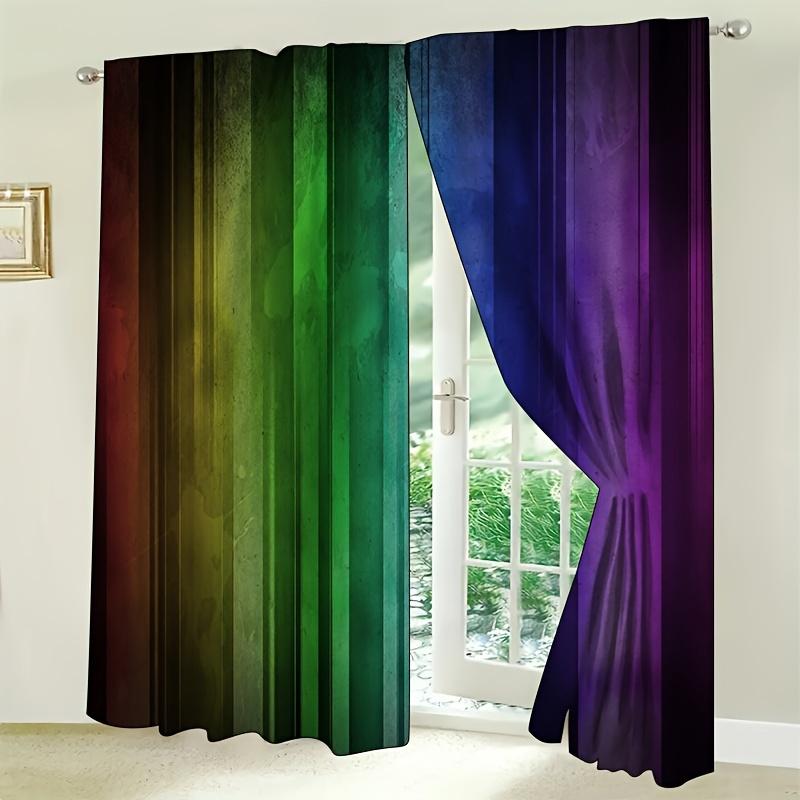 

2 шт. градиентный цвет простой стиль карнизная штора, оконное оформление для гостиной спальни общежития декор для дома декор W50 X H130(CM)X2&Grommet Top