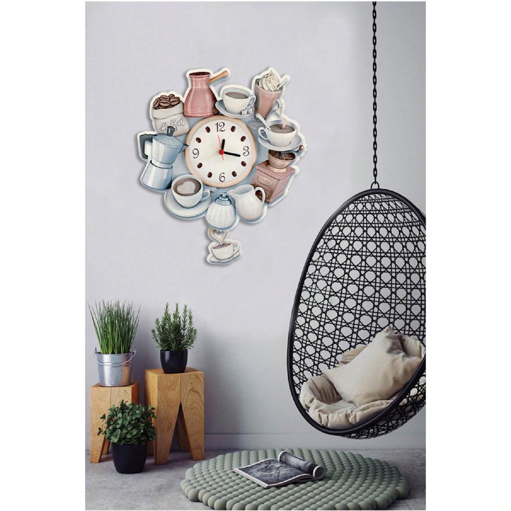 Kaffee-Deryasi-Schwingpendel-Küchenwanduhr