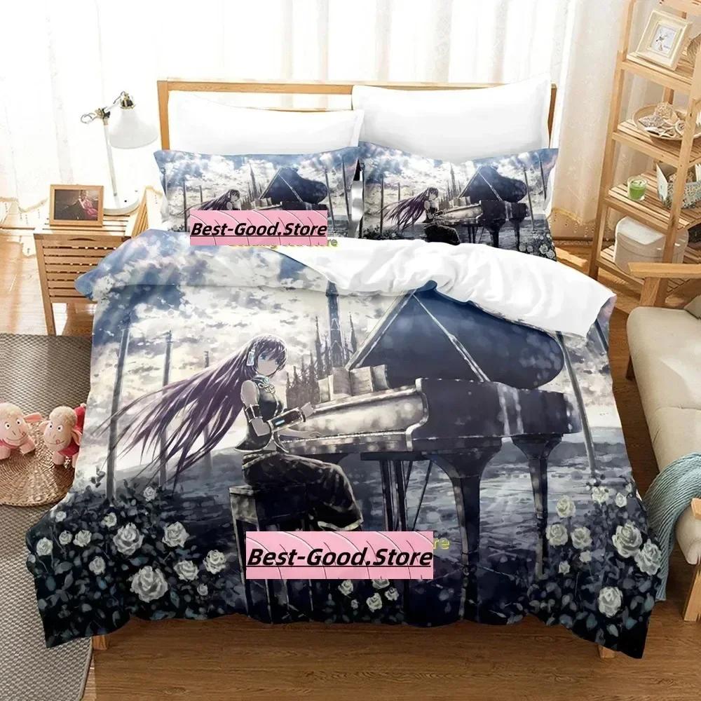 Anime Vocaloid Bedding Set Printed Bed Set With Pillowcase Bed Duvet Cover Soft Single Double Queen Super King Size Bedroom