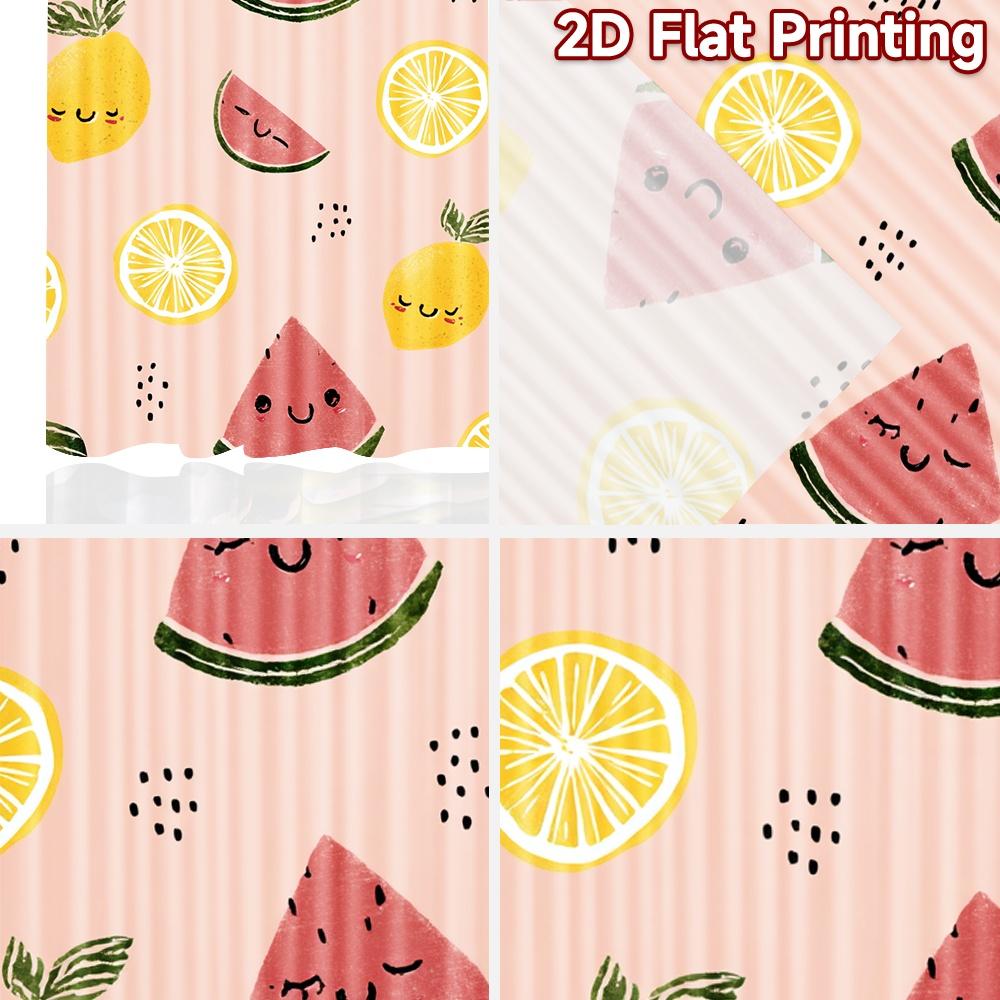 2D FLAT PRINTING 2pcs Curtains (Without Rod) Fruit Party Design Modern Fashionable Curtainments during the April Fools is Day