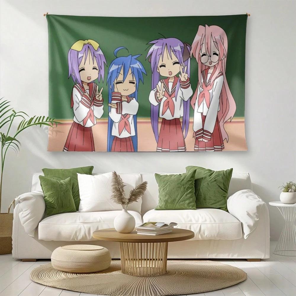 1 Stück Glücksstern Anime Dekor Wandteppich Konata Izumi Und Freunde Themenbezogenes Wandbehang Dekoratives Wandtuch Raumdekor