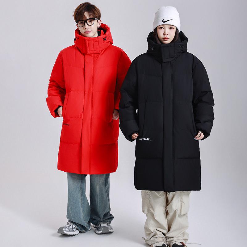 New Cross-Border Mid-Length Extreme Cold Couple Down Jacket: Trendy, Thickened Winter Outerwear for Men & Women
