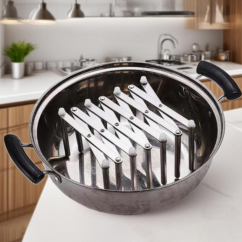 Adjustable Kitchen Rack Stainless Steel Dish Drainer Expandable Utensil Holder Pot Lid Organizer Space Saving Countertop Storage Shelf Drying Rack
