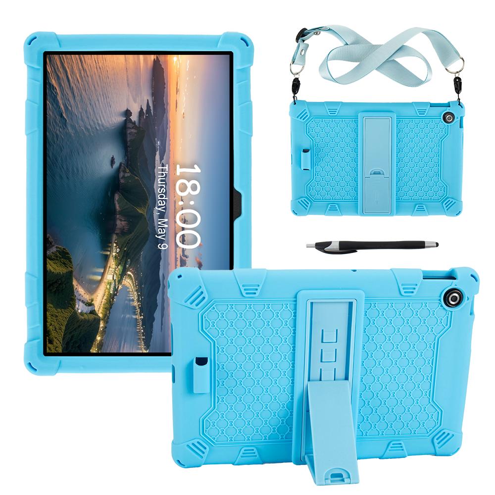 

Soft Silicone Case Universal For Lenovo Tab 10.1 2025 TB311XU K10C TB311FU 10.1 Kids Cover Adjustable Stand With Shoulder Strap Tab10.1 2025 TB311XU небесно-голубой