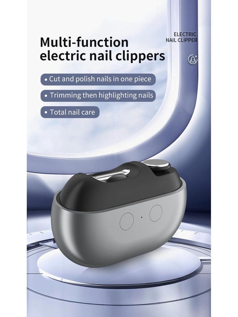 Compact Three-in-One Baby Nail Grinder: Automatic, Portable, Anti-Pinch Clippers