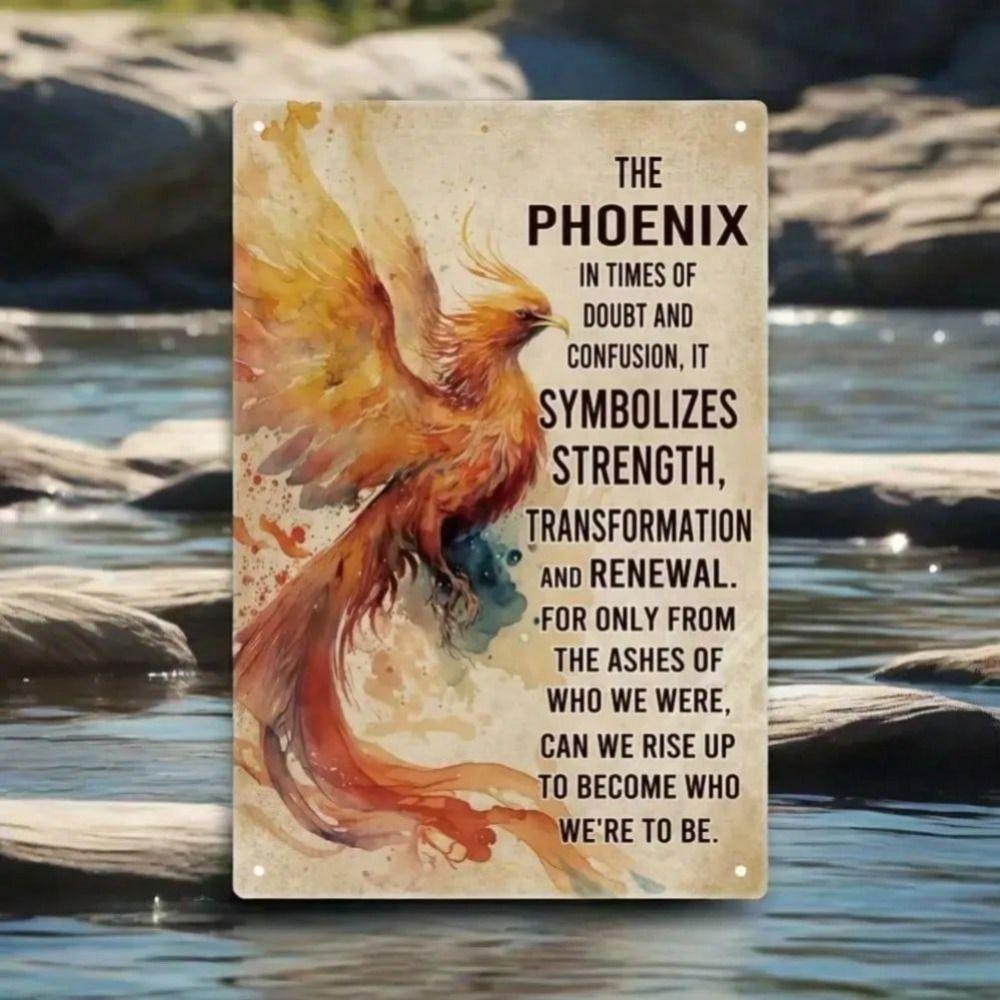 Винтажная металлическая табличка Феникс Декор для стены
