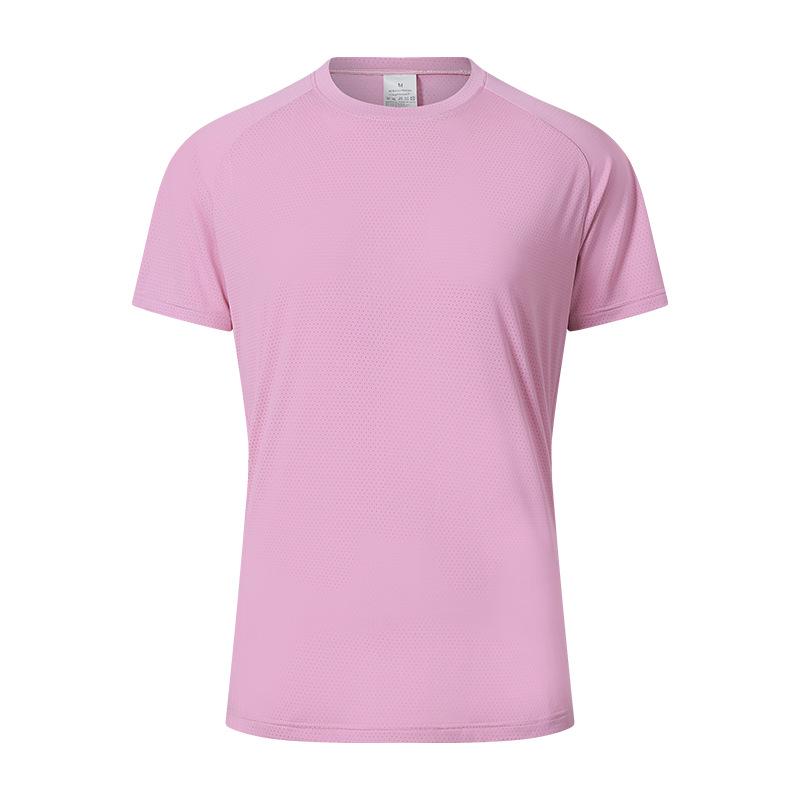

Женская быстросохнущая футболка с коротким рукавом из ледяного шелка для летнего бега и йоги - Дышащая и впитывающая пот. XXL розовый
